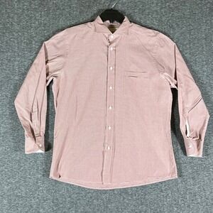 Ermenegildo Zegna Men's Red Gingham Dress Shirt Size‎ L